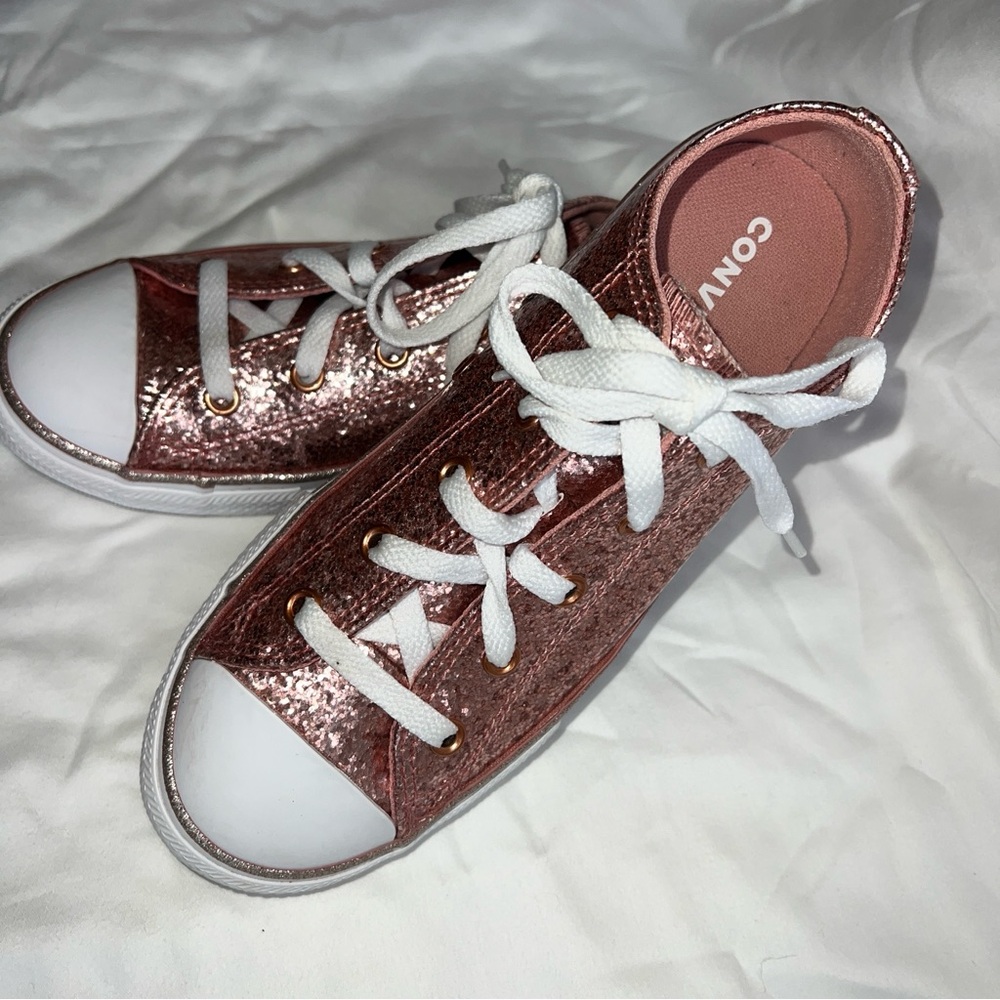 Converse Chuck Taylor All Star Causal Pink Glitter Size Youth 3
